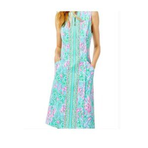 Lilly Pulitzer Courtney Dress UPF 50+ Amalfi Blue Best Fishes Golf Dress 10